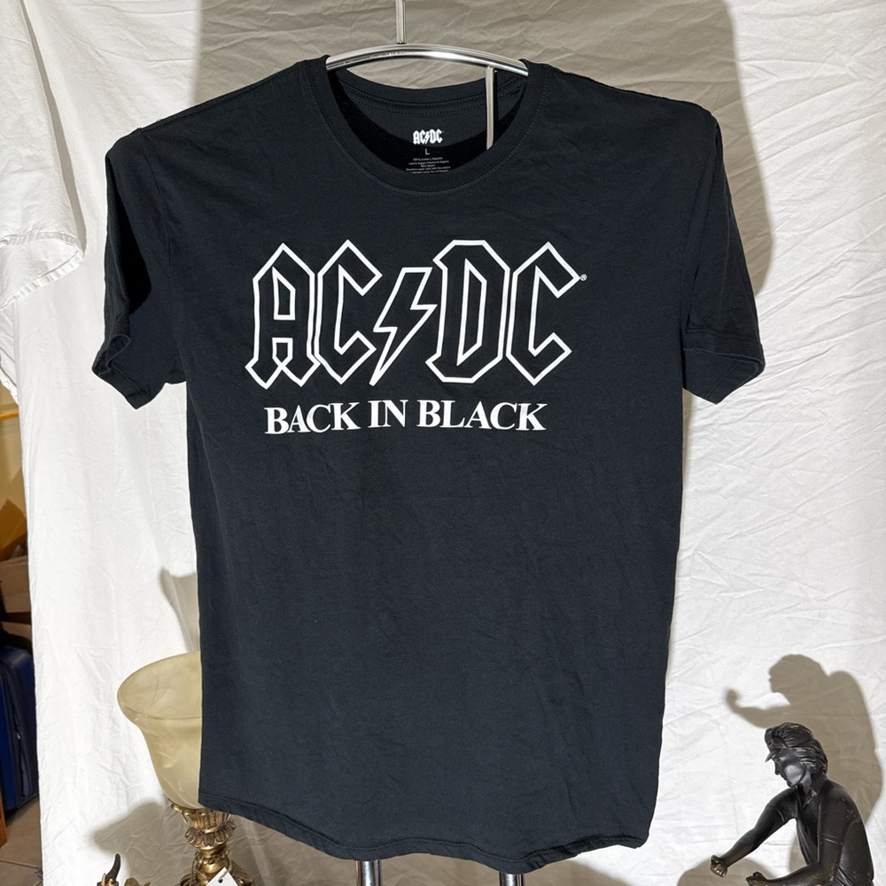 AC/DC Black Tee with White Logo